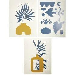 Affiche papier orange bleu et beige 30x40cm-Gifi Discount