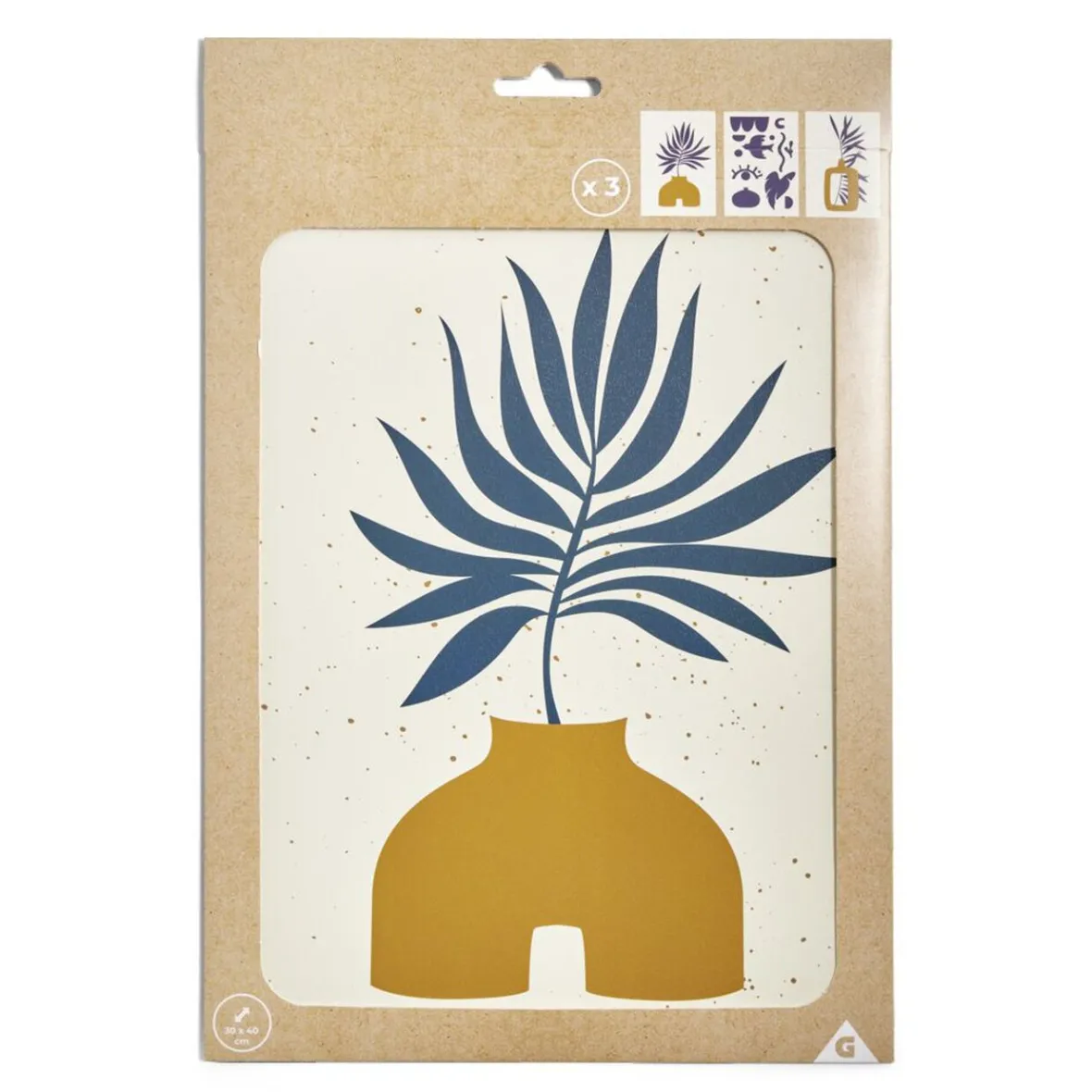 Affiche papier orange bleu et beige 30x40cm-Gifi Discount