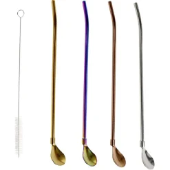 Agitateur paille en inox x4 avec goupillon L22cm-Gifi Online