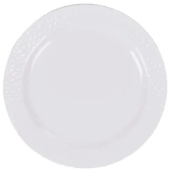 Assiette à dessert blanche design effet martelé x6-Gifi New