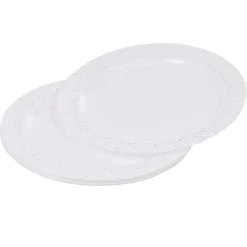 Assiette à dessert blanche contour avec motifs en relief x6-Gifi Discount