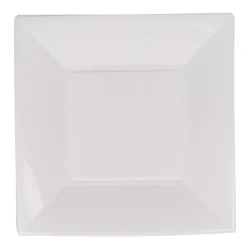 Assiette carrée 18x18 cm design incurvé blanc x6-Gifi