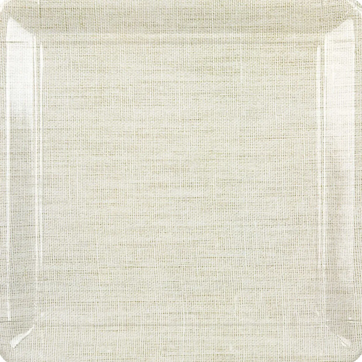 Assiette carton crème imitation lin x8-Gifi Sale