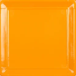 Assiette carton orange x8-Gifi Outlet