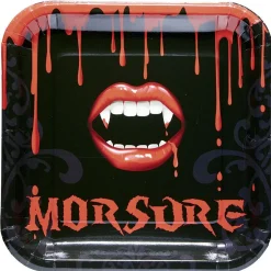 Assiette en carton déco morsure Halloween x8-Gifi Clearance