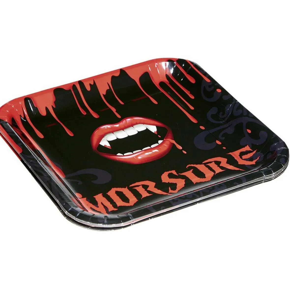 Assiette en carton déco morsure Halloween x8-Gifi Clearance