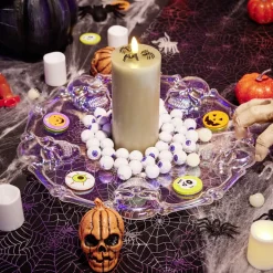 Assiette Halloween transparente crâne-Gifi Hot