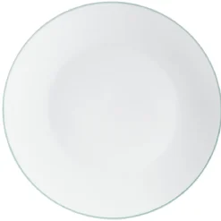 Assiette plate blanche à bord coloré dépareillé x4-Gifi Outlet