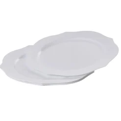 Assiette plate blanche contour design antique x6-Gifi Best