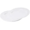 Assiette plate blanche contour avec motifs en relief x6-Gifi Discount