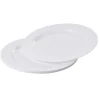 Assiette plate blanche design effet martelé x6-Gifi Outlet