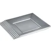 Assiette plate carrée gris clair en plastique réutilisable x6-Gifi Discount