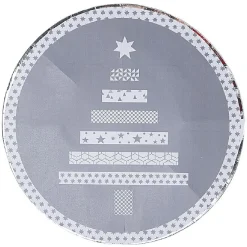 Assiette plate et dessert jetable motif sapin argent carton-Gifi Online
