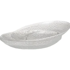 Assiette plate transparente martelé x4-Gifi Outlet