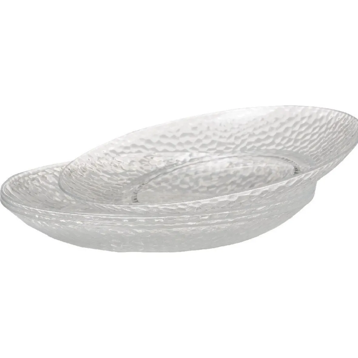 Assiette plate transparente martelé x4-Gifi Outlet