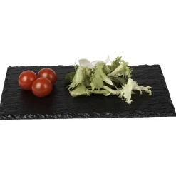Assiette rectangulaire 22x14 cm imitation ardoise noir x6-Gifi Outlet