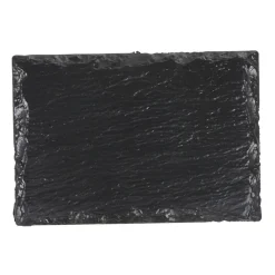 Assiette rectangulaire 13x9 cm imitation ardoise noir x6-Gifi Online