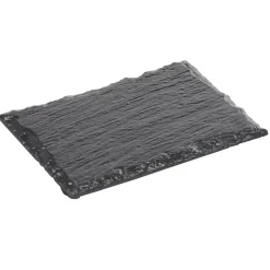 Assiette rectangulaire 13x9 cm imitation ardoise noir x6-Gifi Online