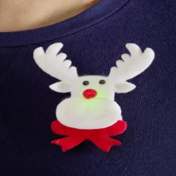 Badge lumineux Noël rouge et blanc - 4 modèles-Gifi Sale