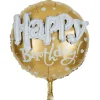 Ballon alu anniversaire Happy Birthday doré ou bleu Ø45cm-Gifi Clearance