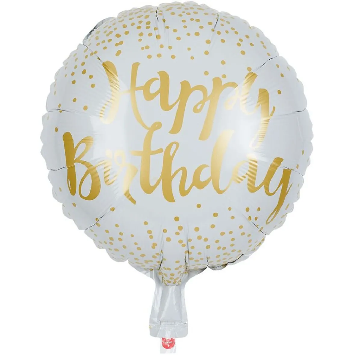 Ballon alu anniversaire Happy Birthday blanc et doré Ø45cm-Gifi Hot