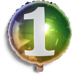 Ballon alu chiffre 1 métallisé multicolore Ø45cm-Gifi Discount