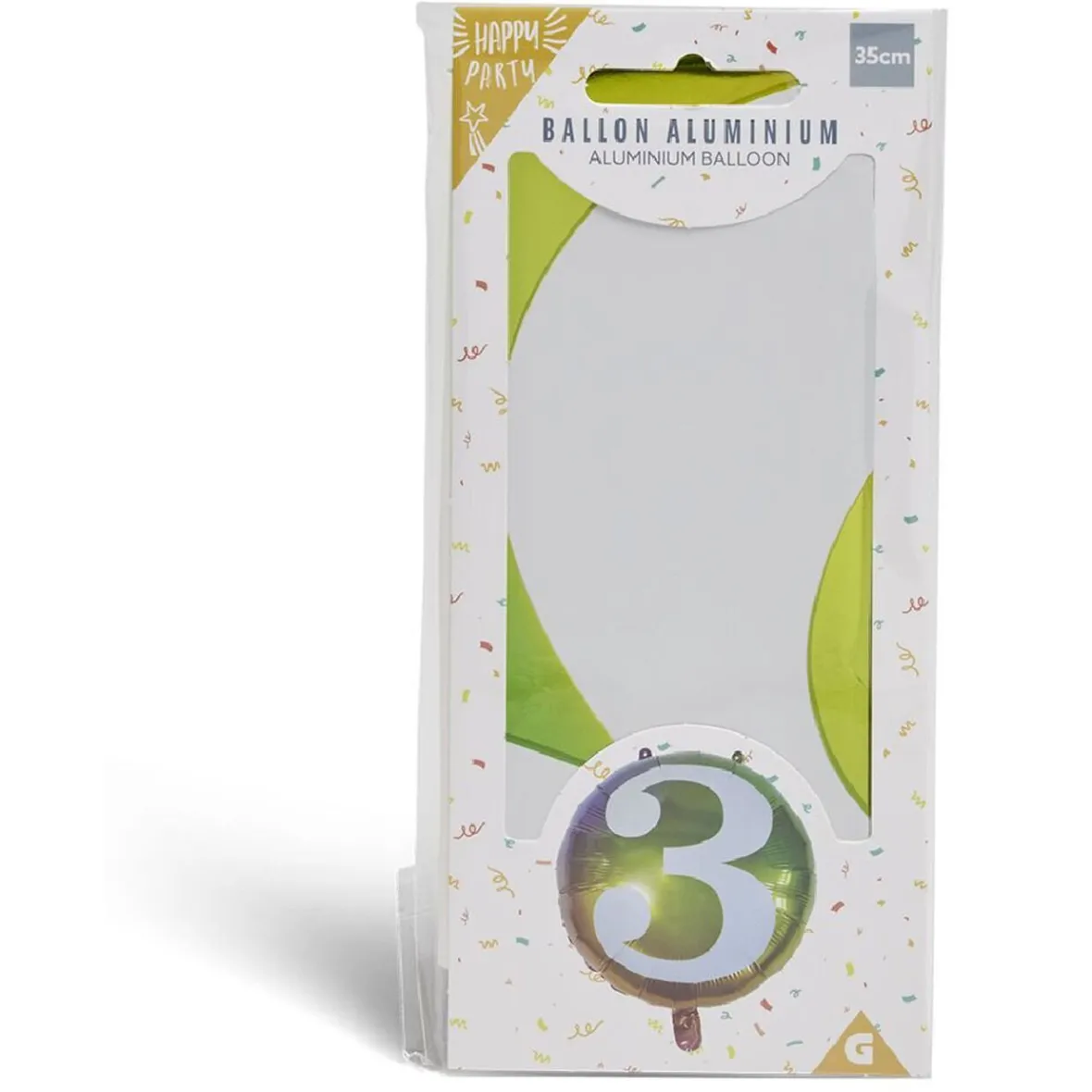 Ballon alu chiffre 3 métallisé multicolore Ø45cm-Gifi Discount