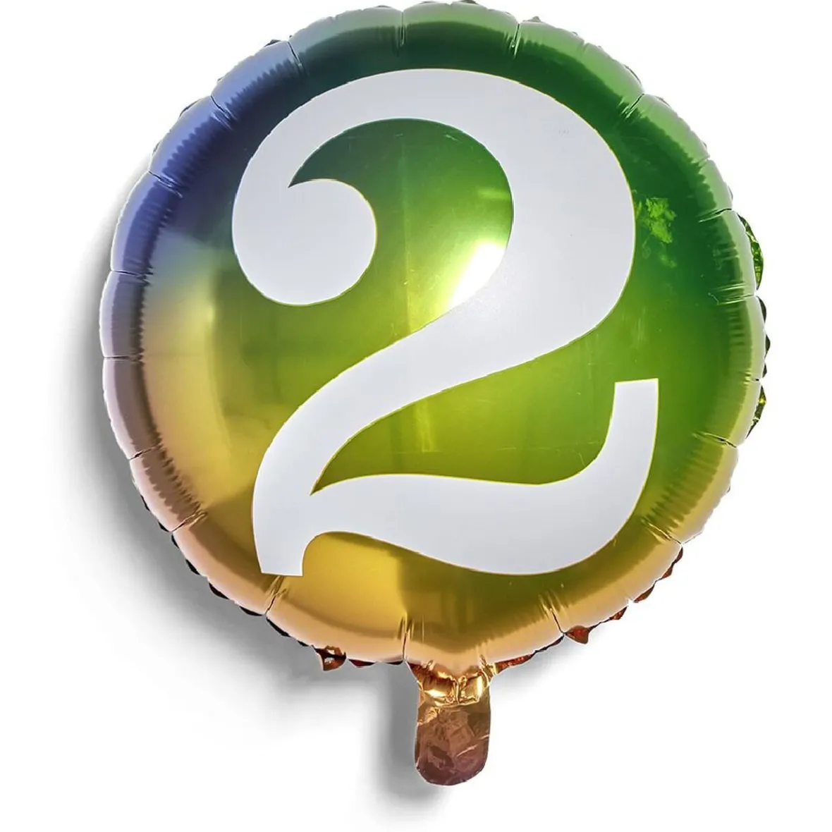 Ballon alu chiffre 2 métallisé multicolore Ø45cm-Gifi Hot