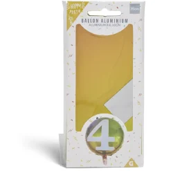 Ballon alu chiffre 4 métallisé multicolore Ø45cm-Gifi Hot
