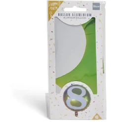 Ballon alu chiffre 8 métallisé multicolore Ø45cm-Gifi Sale