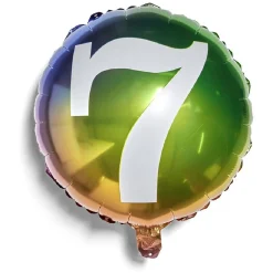 Ballon alu chiffre 7 métallisé multicolore Ø45cm-Gifi Outlet