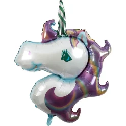 Ballon alu fée licorne bleuté H100cm-Gifi Outlet