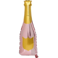 Ballon alu forme bouteille rose et dorée 78cm-Gifi
