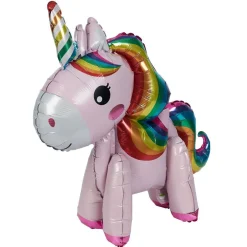 Ballon alu licorne rose et multicolore H56cm-Gifi