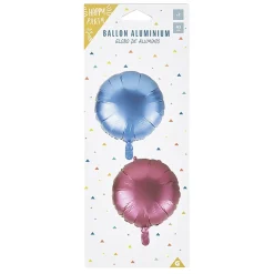 Ballon aluminium bleu et rose x 2-Gifi Online