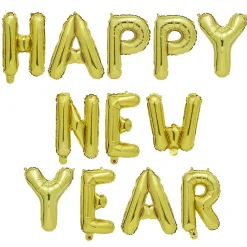 Ballon aluminium happy new year doré 34cm-Gifi Best