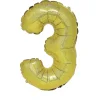 Ballon chiffre 3 aluminium doré H32 cm-Gifi New
