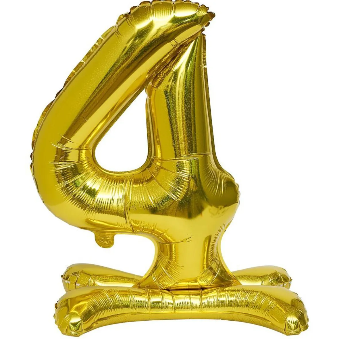 Ballon chiffre 4 avec support doré ou argenté 80cm-Gifi Hot