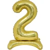 Ballon chiffre 2 doré ou argenté H80 cm avec support-Gifi Discount