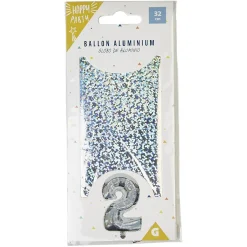 Ballon chiffre 2 noir argenté ou doré-Gifi Clearance