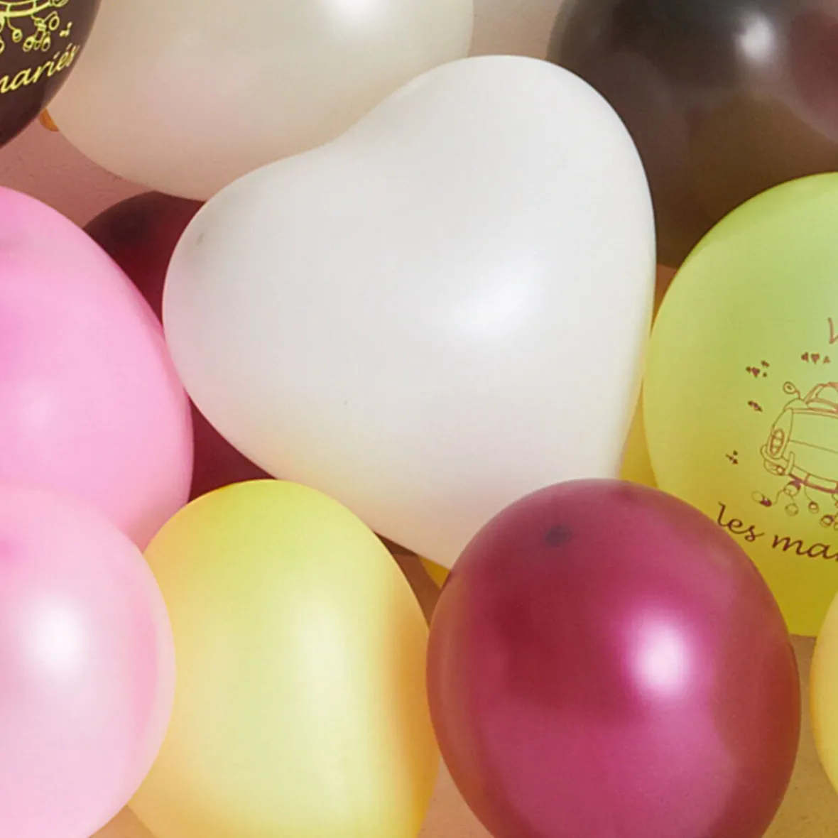 Ballon coeur bordeaux ivoire x8-Gifi Clearance