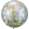 Ballon confettis rose, doré et vert-Gifi Hot