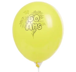 Ballon de baudruche anniversaire 60 ans multicolore x10-Gifi Online