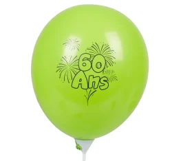 Ballon de baudruche anniversaire 60 ans multicolore x10-Gifi Online