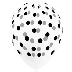 Ballon de baudruche blanc motif pois gris et noir x8-Gifi Best