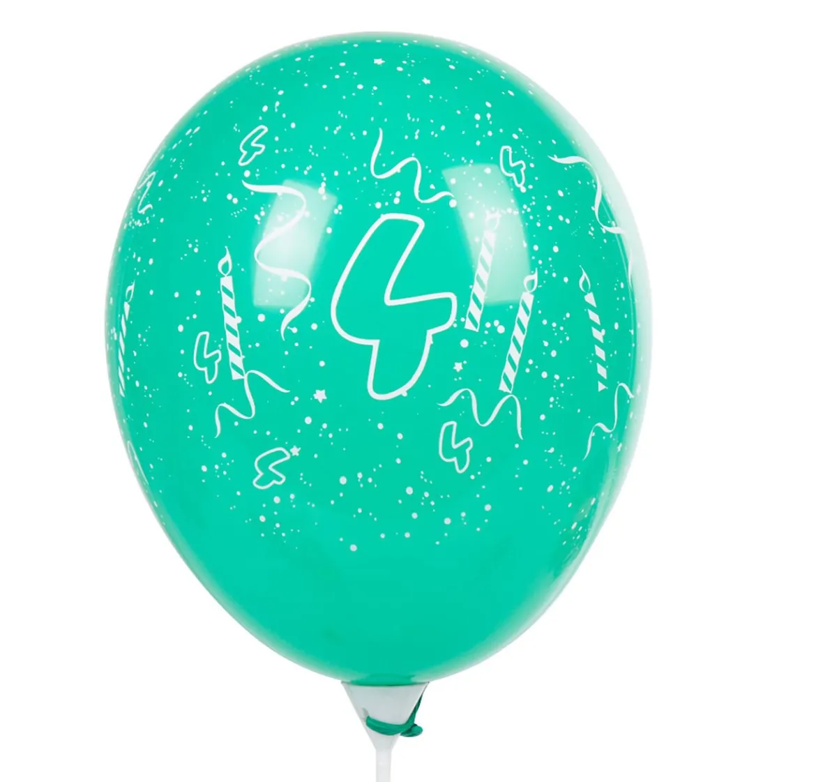 Ballon de baudruche chiffre 4 multicolore x8-Gifi