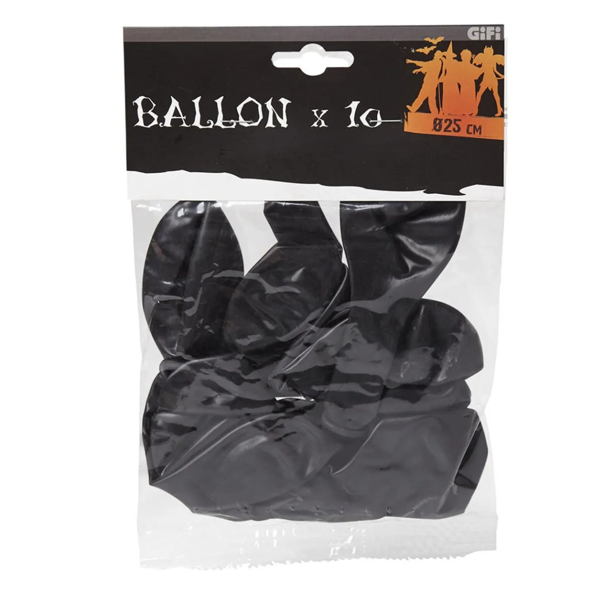 Ballon de baudruche noir Halloween x10-Gifi Best
