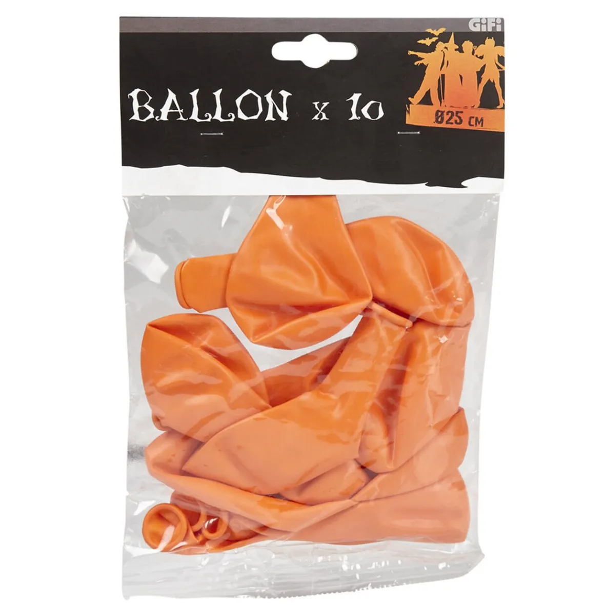 Ballon de baudruche orange Halloween x10-Gifi Discount