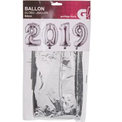 Ballon gonflable chiffre 2019 déco nouvel an H. 34 cm argenté-Gifi Clearance