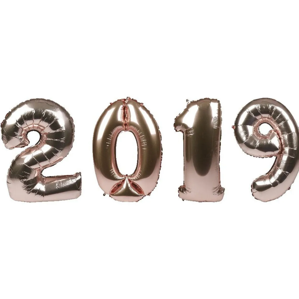 Ballon gonflable chiffre 2019 déco nouvel an H. 64 cm rose gold-Gifi New